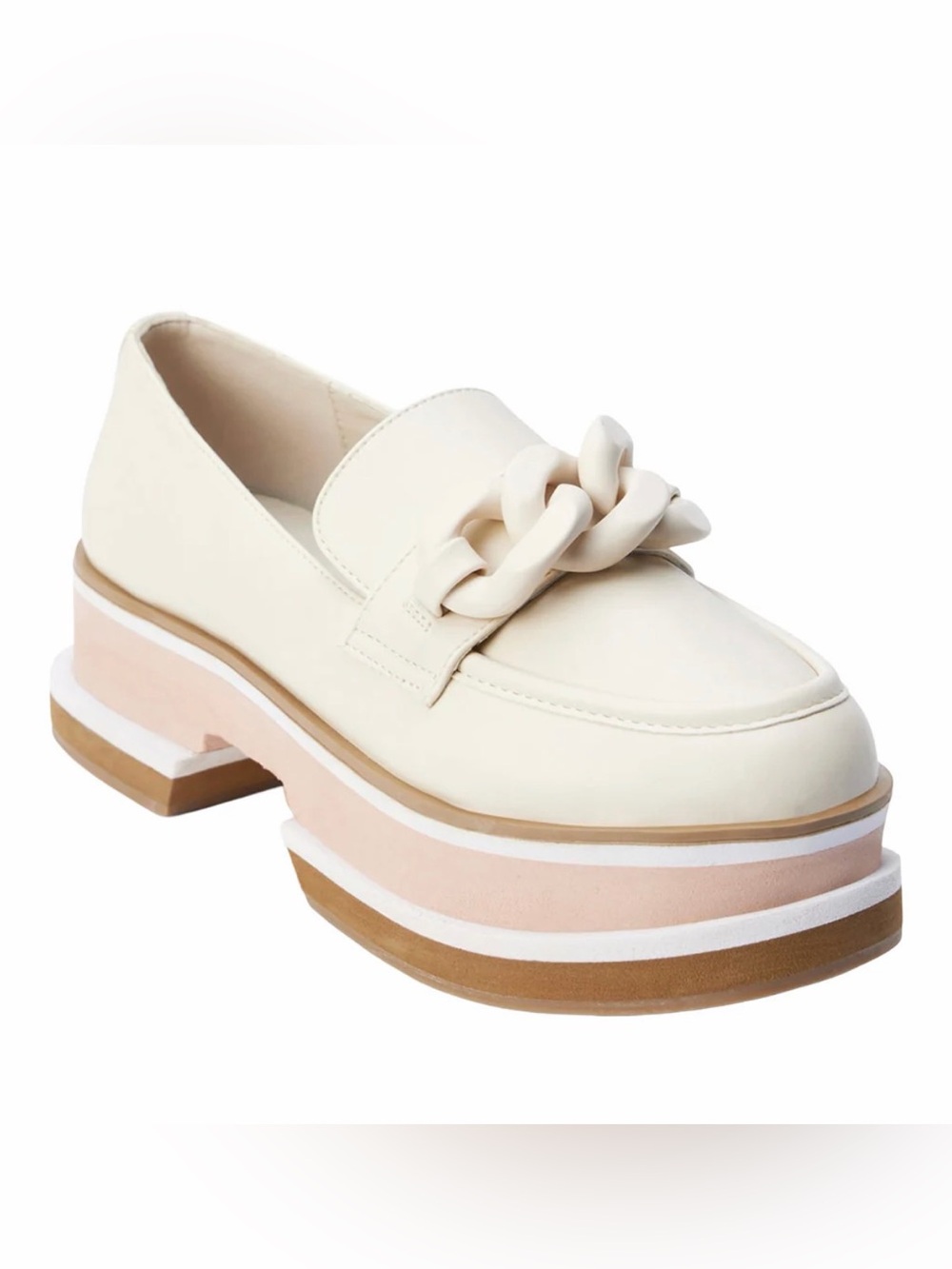 Coconuts by Matisse Chunky Chain Platform Loafers - Beige